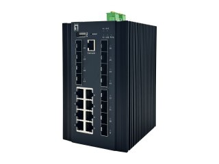 LevelOne Industrial L2+ Managed Switch 20-portowy/IP40+DIN 2,5 Gb/s No name