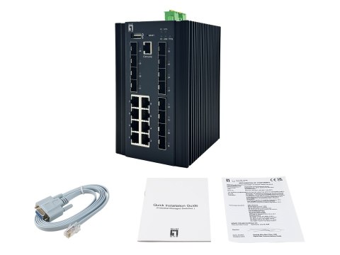 LevelOne Industrial L2+ Managed Switch 20-portowy/IP40+DIN 2,5 Gb/s No name