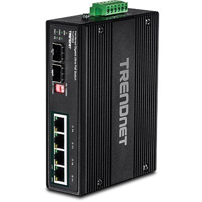 Przełącznik TRENDnet TI-UPG62 - Niezarządzalny - 4 x 10/100/1000 (PoE+) + 2 x Gigabit SFP - Możliwość montażu na szynie DIN, Mon No name