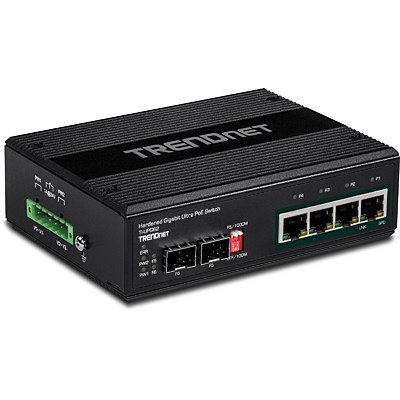 Przełącznik TRENDnet TI-UPG62 - Niezarządzalny - 4 x 10/100/1000 (PoE+) + 2 x Gigabit SFP - Możliwość montażu na szynie DIN, Mon No name
