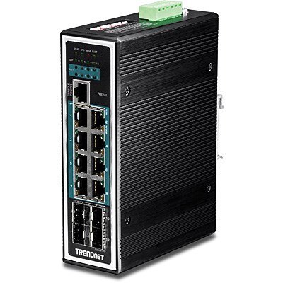 Przełącznik przemysłowy TRENDnet 12Port Gbit zarządzany L2+ PoE+ Metal No name