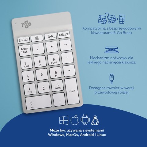 R-Go Tastatur Nummernblock Break Bluetooth weiĂź No name