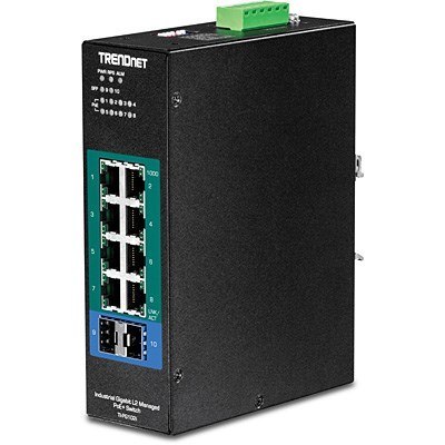 TRENDnet Switch 10-portowy przemysłowy Gbit PoE+ L2 metal IP30 No name