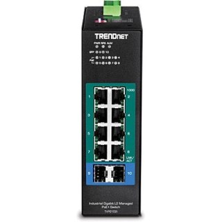 TRENDnet Switch 10-portowy przemysłowy Gbit PoE+ L2 metal IP30 No name