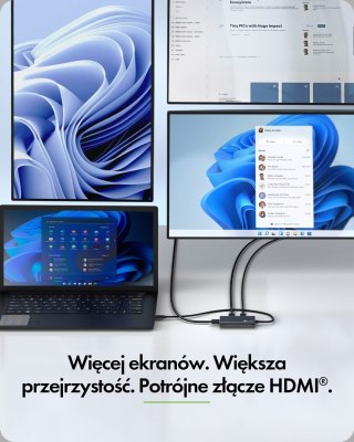 Adapter IcyBox USB Type-C 3x HDMI-VideoausgĂ¤nge No name