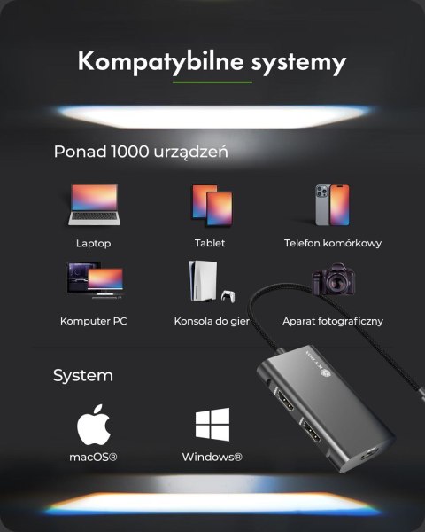 Adapter IcyBox USB Type-C 3x HDMI-VideoausgĂ¤nge No name