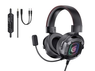 Conceptronic ATHAN03B słuchawki/zestaw słuchawkowy Przewodowa Opaska na głowę Gaming Czarny No name