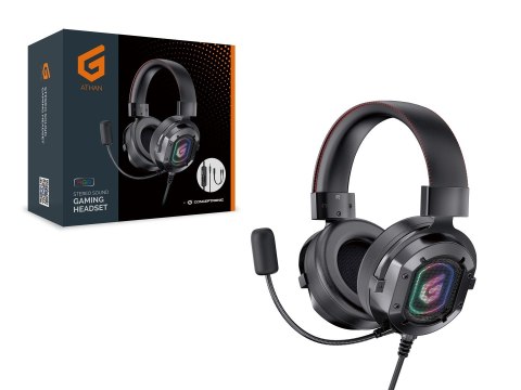 Conceptronic ATHAN03B słuchawki/zestaw słuchawkowy Przewodowa Opaska na głowę Gaming Czarny No name