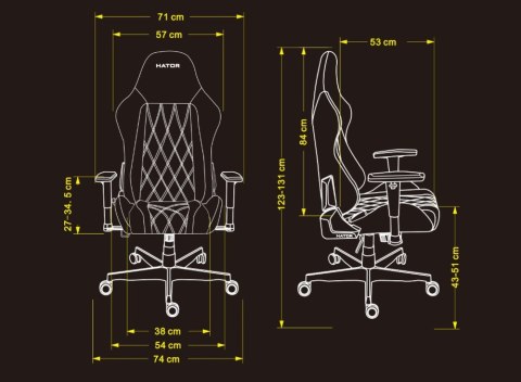 HATOR Darkside 3M Fabric Uniwersalny fotel dla gracza Czarny No name