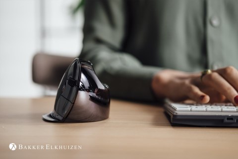Mysz BakkerElkhuizen Evoluent D pionowa z 6 przyciskami, średnia, bezprzewodowa No name