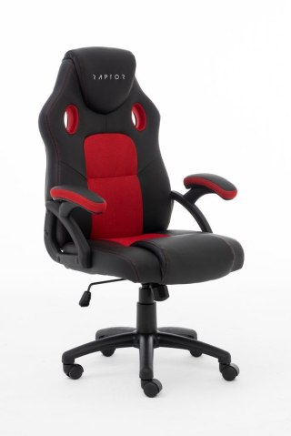 Raptor Gaming 437764 fotel do gry Fotel dla gracza Obite siedzisko Czarny, Czerwony No name