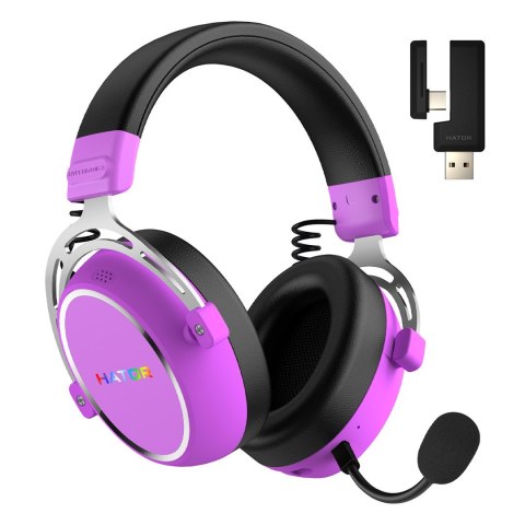 Słuchawki dla graczy Hator HYPERGANG 3 Wireless bezprzewodowe fioletowe No name