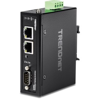 Brama przemysłowa TRENDnet TI-M12 - 100Mb LAN, RS-232, RS-485, Modbus, RS-442 - DC - Możliwość montażu na ścianie / szynie DIN - No name
