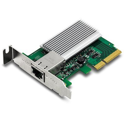 Karta sieciowa Trendnet TEG-10GECTX, wewnętrzna, przewodowa, PCI Express, Ethernet, 10000 Mbit/s, zielony, szary No name