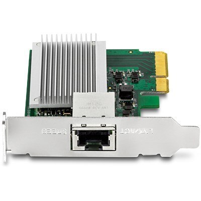 Karta sieciowa Trendnet TEG-10GECTX, wewnętrzna, przewodowa, PCI Express, Ethernet, 10000 Mbit/s, zielony, szary No name