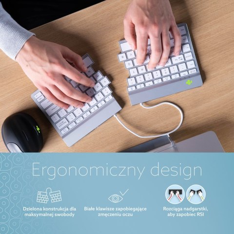 Klawiatura R-Go Tastatur Split Break US-Layout Bluetooth weiĂź No name