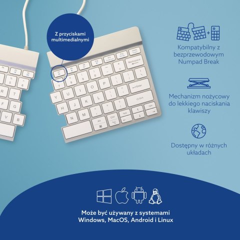 Klawiatura R-Go Tastatur Split Break US-Layout Bluetooth weiĂź No name