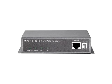 LevelOne POR-0102 2-portowy wzmacniacz PoE - Repeater - 2 porty - 10Base-T, 100Base-TX, 1000Base-T - Zewnętrzne - do 100 m No name