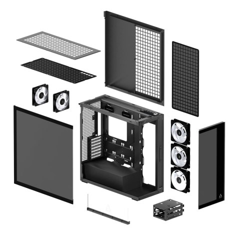 Obudowa Arctic Xtender Schwarz Glasfenster ohne GPU mount No name