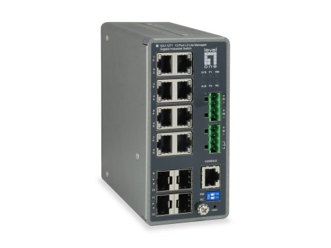 Przełącznik przemysłowy LevelOne 8xGE/4xSFP TURING zarządzany L3 1Gbps No name