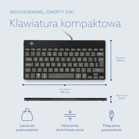 R-Go Tastatur Compact Break UK-Layout verkabelt schwarz No name