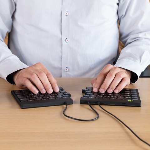 R-Go Tastatur Split Break US-Layout verkabelt schwarz No name