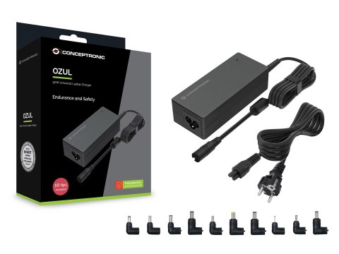 Conceptronic OZUL08B10 adapter zasilający/ inwentor Wewnętrzna 90 W Czarny No name
