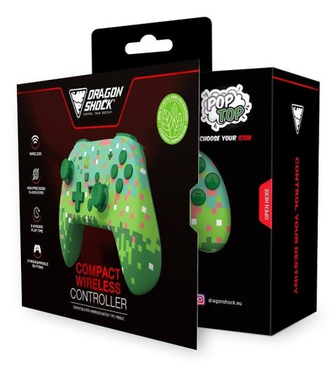 Dragonshock PopTop Zielony, Ciemny Zielony, Różowy, Biały Bluetooth Gamepad Analogowa/Cyfrowa Nintendo Switch, PC No name