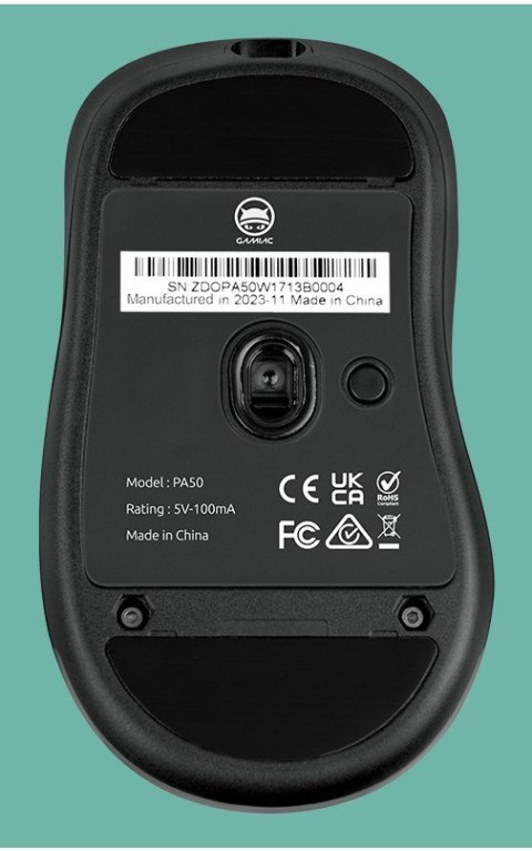 GAMIAC PA50 myszka Gaming Po prawej stronie USB Type-C Optyczny 12400 DPI No name
