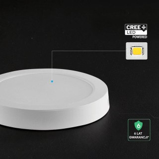 Panel natynkowy downlight V-TAC 6W LED CREE CHIP okrągły 121x30mm VT-60006CCT 3000K-4000K-6500K 630lm 6 lat gwarancji