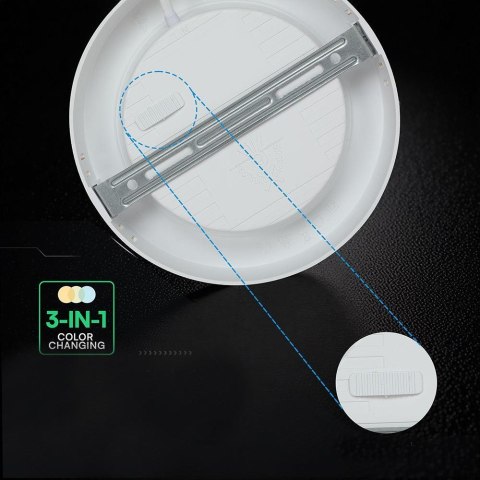 Panel natynkowy downlight V-TAC 6W LED CREE CHIP okrągły 121x30mm VT-60006CCT 3000K-4000K-6500K 630lm 6 lat gwarancji