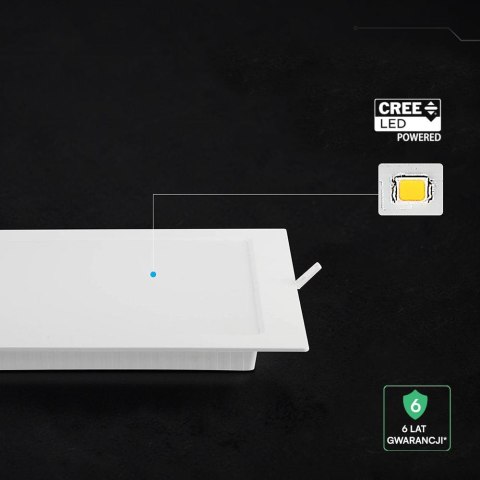 Panel wpuszczany downlight V-TAC 12W LED CREE CHIP kwadrat 170x170mm VT-61012CCT 3000K-4000K-6500K 1320lm 6 lat gwarancji