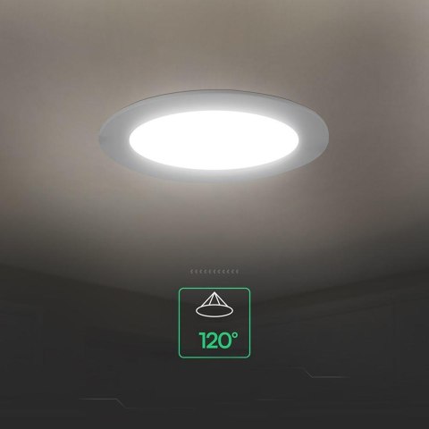 Panel wpuszczany downlight V-TAC 12W LED CREE CHIP okrągły 170x28mm VT-61012CCT 3000K-4000K-6500K 1320lm 6 lat gwarancji
