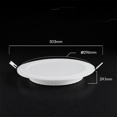 Panel wpuszczany downlight V-TAC 24W LED CREE CHIP okrągły 294x29mm VT-61024CCT 3000K-4000K-6500K 2640lm 6 lat gwarancji