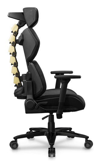 COUGAR Terminator Elite Gold Fotel dla gracza Obite siedzisko Czarny, Złoto COUGAR