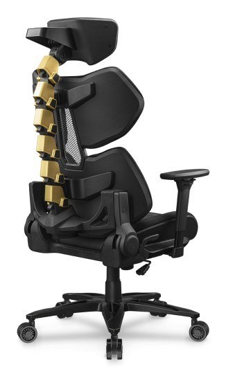 COUGAR Terminator Elite Gold Fotel dla gracza Obite siedzisko Czarny, Złoto COUGAR