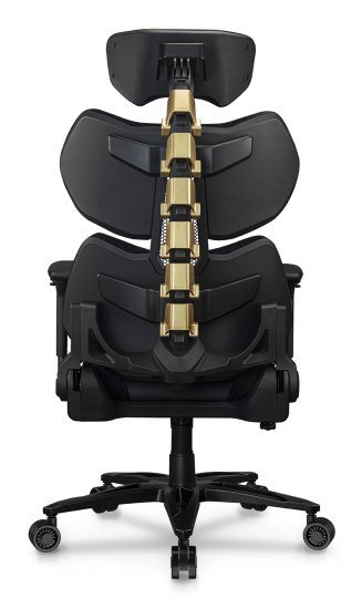 COUGAR Terminator Elite Gold Fotel dla gracza Obite siedzisko Czarny, Złoto COUGAR