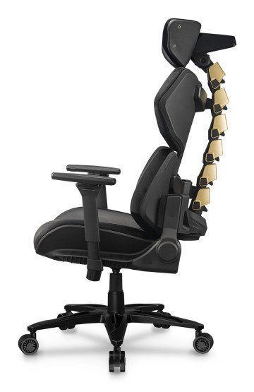 COUGAR Terminator Elite Gold Fotel dla gracza Obite siedzisko Czarny, Złoto COUGAR