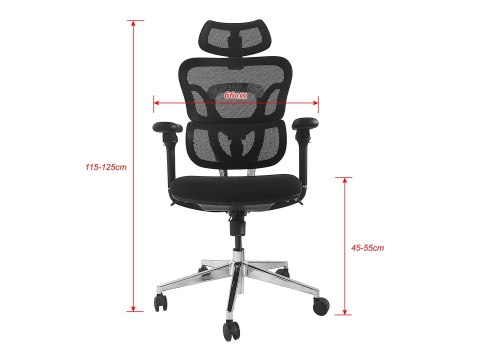 Equip Ergonomischer BĂĽrostuhl+Kopf/ArmstĂĽtzen+SFS schwarz lite Retail EQUIP