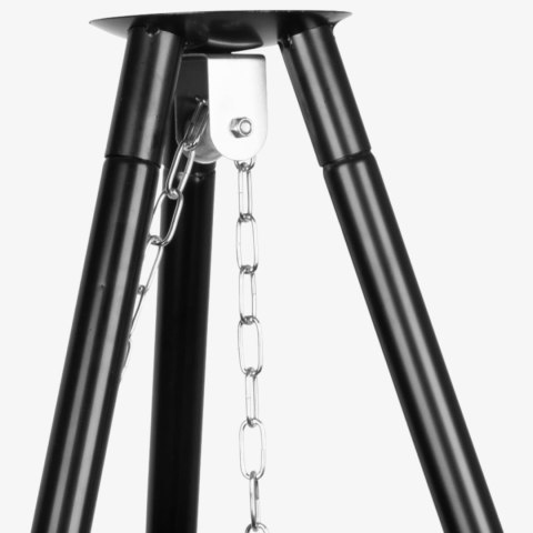 Grill ogrodowy węglowy zawieszany, regulowana wysokość 32-66/150 cm, ruszt stal chromowana, misa stal emaliowana, czarny, 50 cm SLOVAKIA TREND