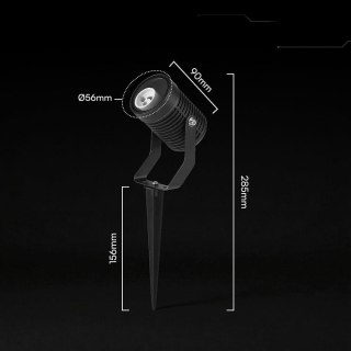 Oprawa gruntowa ogrodowa wbijana aluminium GU10 czarna IP65 VT-44005 3 lata gwarancji