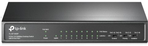 TP-Link TL-SF1009P przełącznik sieciowy Nie zarządzany Fast Ethernet (10/100) Obsługa PoE Czarny TP-LINK