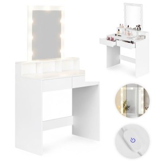 Toaletka kosmetyczna z lustrem i oświetleniem LED 3 barwy regulacja jasności ModernHome ModernHome