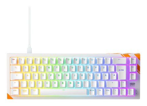 CHERRY K5 PRO TMR COMPACT klawiatura Gaming USB QWERTZ Niemiecki Pomarańczowy, Biały Cherry