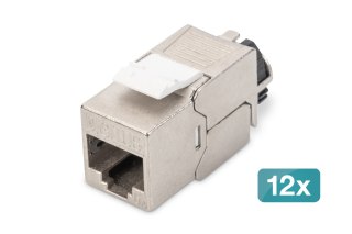 Digitus Moduł CAT 6A Keystone, ekranowany z inteligentnym menedżerem kabli - 12 szt. DIGITUS