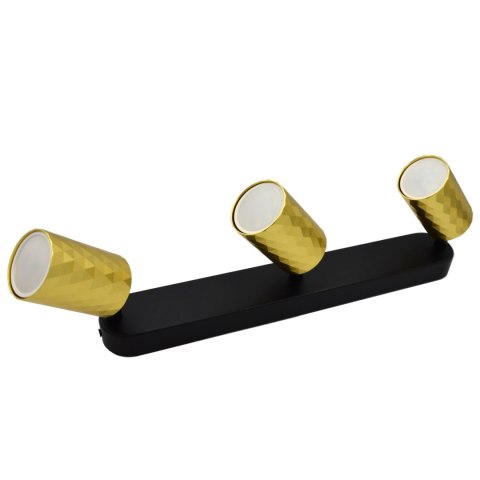 Lampa spotlight Fama 3xGU10 złota+czarna 55*100