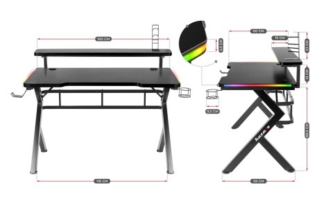 BIURKO GAMINGOWE HUZARO HERO 5.0 RGB Huzaro