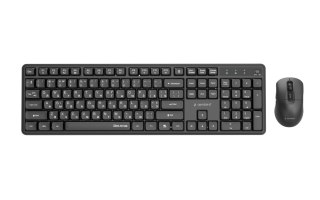 GEMBIRD BEZPRZEWODOWY ZESTAW KLAWIATURY +MYSZ SILENT KEY PRO BUSINESS, CZARNY, UKŁAD RU GEMBIRD