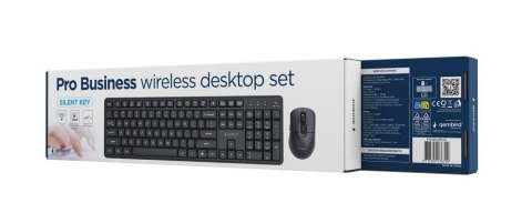 GEMBIRD BEZPRZEWODOWY ZESTAW KLAWIATURY + MYSZ SILENT KEY PRO BUSINESS, CZARNY, UKŁAD US GEMBIRD
