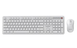 GEMBIRD BEZPRZEWODOWY ZESTAW KLAWIATURY + MYSZ SLIM PRO BUSINESS NA BIURKO,BIAŁY, UKŁAD US GEMBIRD